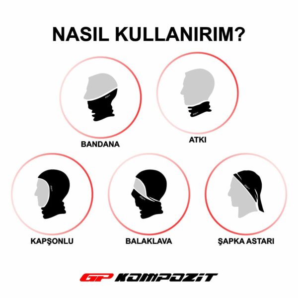 Balaclava multifuncțională - protecție gât / față neagră, produs universal de la GP Kompozit
