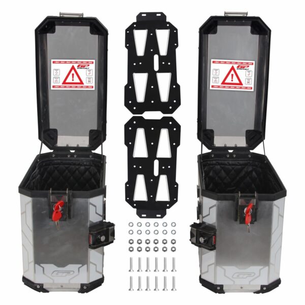 Cutie laterala universala moto 40 lt x 2 din aluminiu gri, produs universal de la GP Kompozit