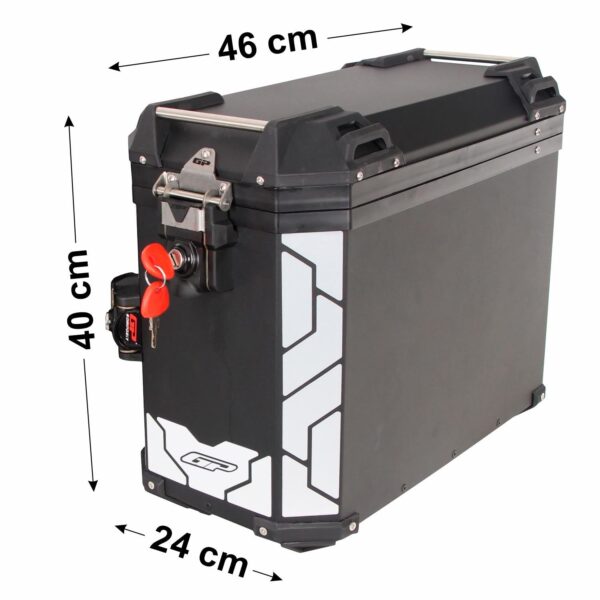 Cutie laterala universala moto 40 lt x 2 din aluminiu negru, produs universal de la GP Kompozit
