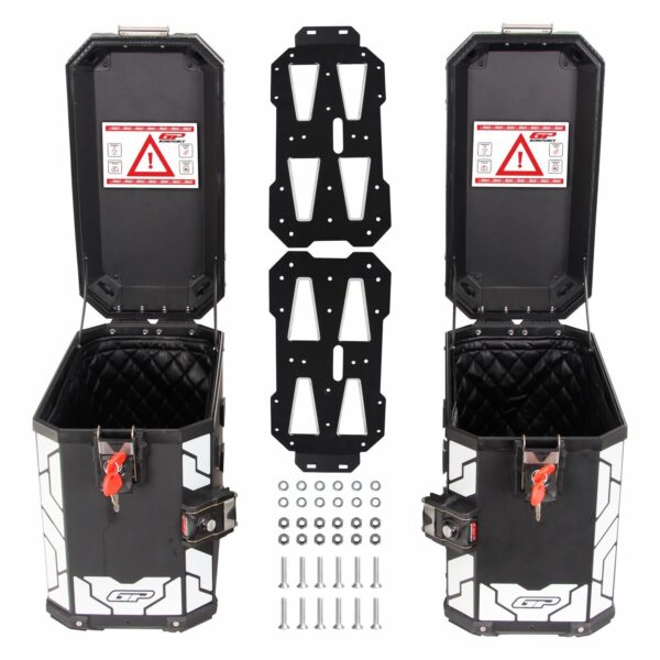 Cutie laterala universala moto 40 lt x 2 din aluminiu negru, produs universal de la GP Kompozit