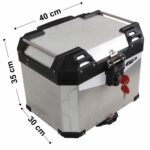 Cutie moto top case universala din aluminiu (gri) de 37 lt