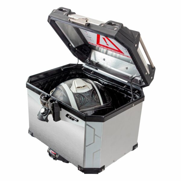 Cutie moto top case universala din aluminiu (gri) de 37 lt, produs universal de la GP Kompozit