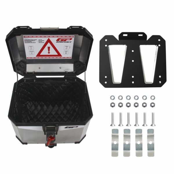 Cutie moto top case universala din aluminiu (gri) de 37 lt, produs universal de la GP Kompozit