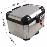 Cutie moto top case universala din aluminiu (gri) de 57 lt