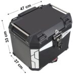 Cutie moto top case universala din aluminiu negru de 57 lt