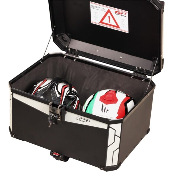 Cutie moto top case universala din aluminiu negru de 75 lt, produs universal de la GP Kompozit