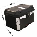 Cutie moto top case universala din plastic negru de 45 lt