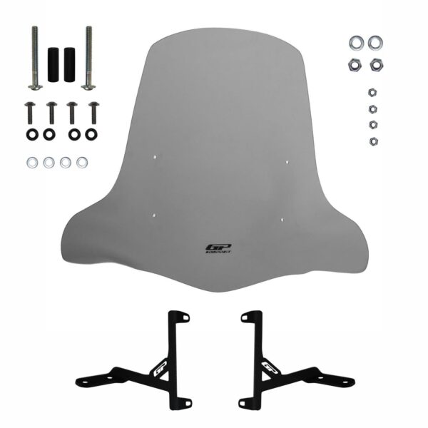 Parbriz fumuriu cu prinderi pentru scutere (44 cm), produs universal de la GP Kompozit