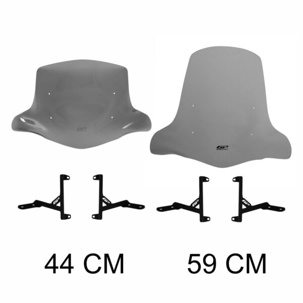 Parbriz fumuriu cu prinderi pentru scutere (44 cm), produs universal de la GP Kompozit