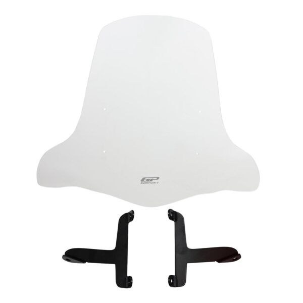 Parbriz transparent cu prinderi pentru scutere 2020 (44 cm), produs universal de la GP Kompozit