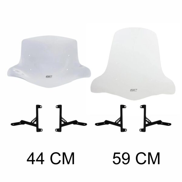 Parbriz transparent cu prinderi pentru scutere (44 cm), produs universal de la GP Kompozit