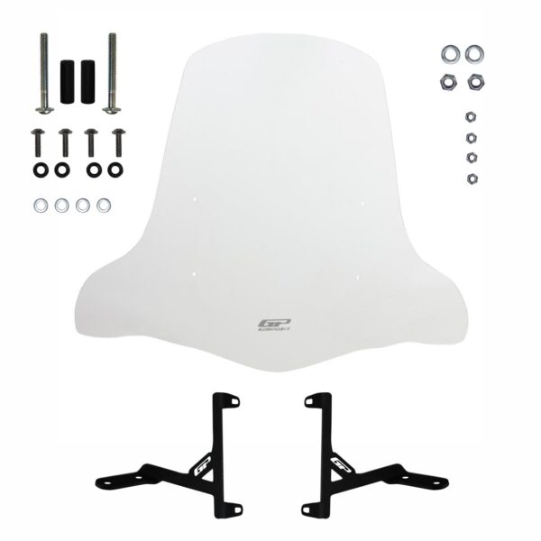 Parbriz transparent cu prinderi pentru scutere (44 cm), produs universal de la GP Kompozit