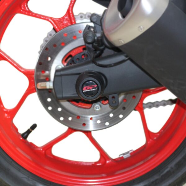 Set protecție cadru ax față-spate slider roată (negru) - Yamaha MT-25 / MT-03 2015-2024 de la GP Kompozit