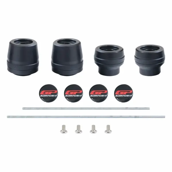 Set protecție cadru ax față-spate slider roată (negru) - Ducati Monster 821 2016-2020 de la GP Kompozit