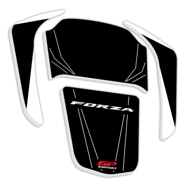 Set protecție rezervor (negru)-alb - Honda Forza 250 / Forza 300 / Forza 350 / NSS300 / NSS350 2018-2024 de la GP Kompozit