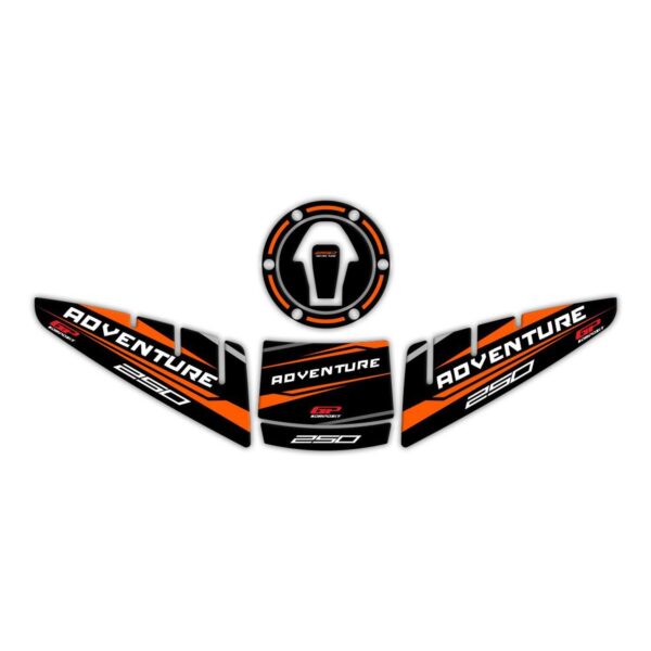 Set protecție rezervor (negru)-portocaliu - KTM 250 Adventure 2020-2024 de la GP Kompozit