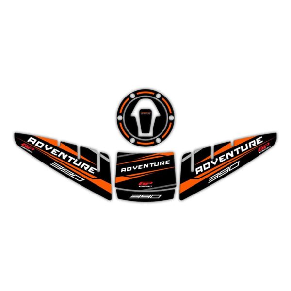 Set protecție rezervor (negru)-portocaliu - KTM 390 Adventure 2020-2023 de la GP Kompozit
