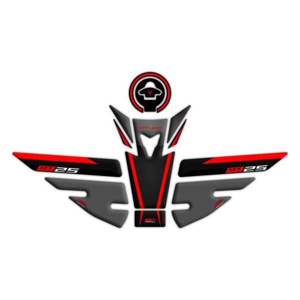 Set protecție rezervor (negru-roșu) - Yamaha MT-25 2015-2019 de la GP Kompozit