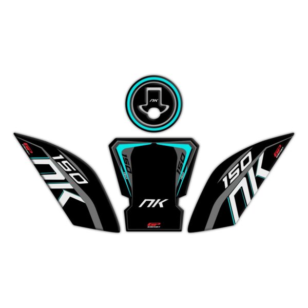 Set protecție rezervor (negru)-turcoaz - CFMOTO 150 NK 2016-2022 de la GP Kompozit