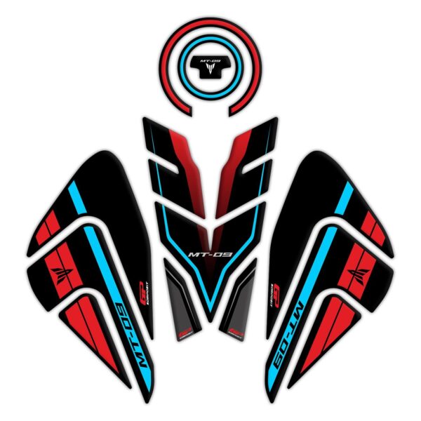 Set protecție rezervor (roșu)-gri - Yamaha MT-09 2021-2023 de la GP Kompozit