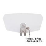 Spoiler parbriz ajustabil universal - GP106 transparent (cu prindere argintie)