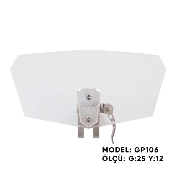 Spoiler parbriz ajustabil universal - GP106 transparent (cu prindere argintie), produs universal de la GP Kompozit