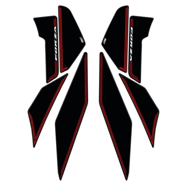 Protecție laterală inferioară rezervor (negru-roșu) - Honda Forza 250 / Forza 300 / Forza 350 / NSS300 NSS350 2018-2025