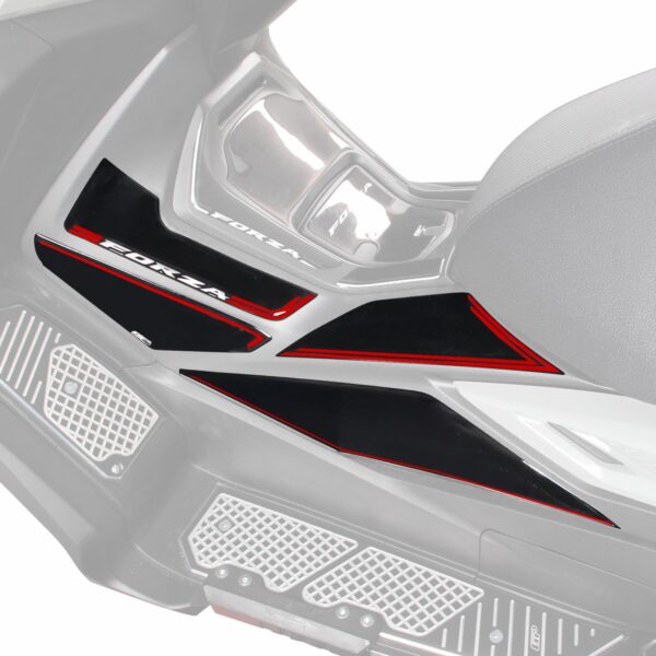 Protecție laterală inferioară rezervor (negru-roșu) - Honda Forza 250 / Forza 300 / Forza 350 / NSS300 NSS350 2018-2025