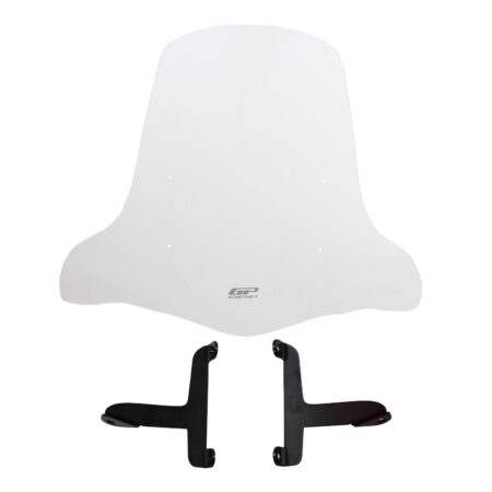 Parbriz transparent cu prinderi pentru scutere 2020 (44 cm), produs universal de la GP Kompozit
