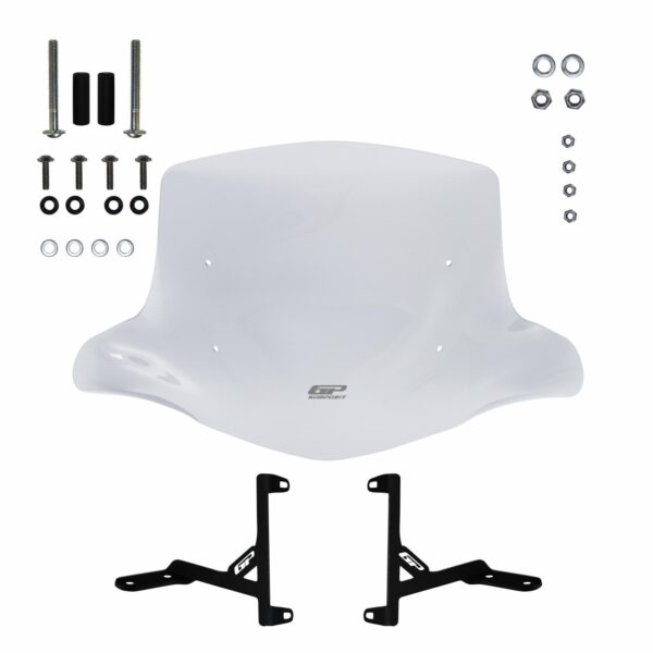 Parbriz transparent cu prinderi pentru scutere (44 cm), produs universal de la GP Kompozit
